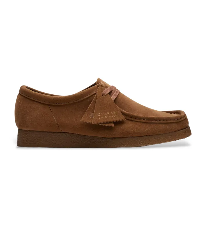 Clarks para hombre. 26155518 Zapatos de piel Wallabee marrón (42.5), Plano, Ante, Cordones, Casual