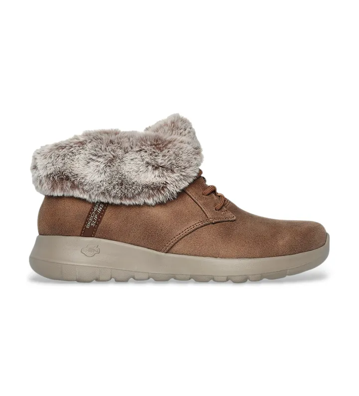 Skechers para mujer. 144803 Botines Slip-ins On the Go Joy Cozy Charm marrón (41), Tela, Plano, Ninguno, Casual