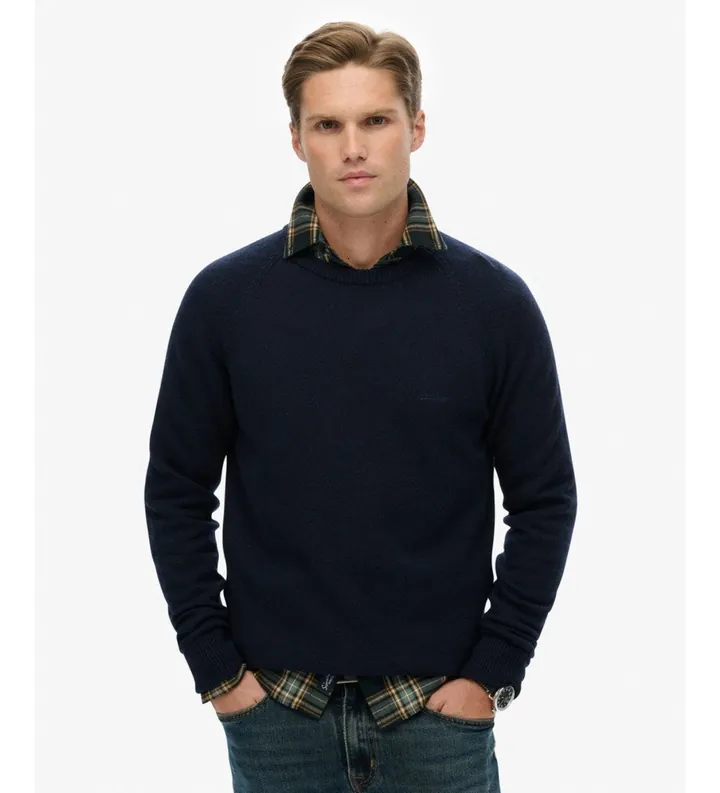 Superdry para hombre. M6110689A Jersey Blend de Lana marino (3XL), Casual