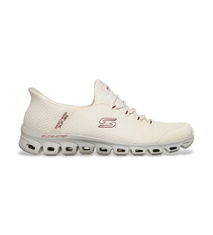 Skechers para mujer. 104557 Zapatillas Slip-Ins Glide Step Vibey blanco roto (36), Plano, Cordones, Casual