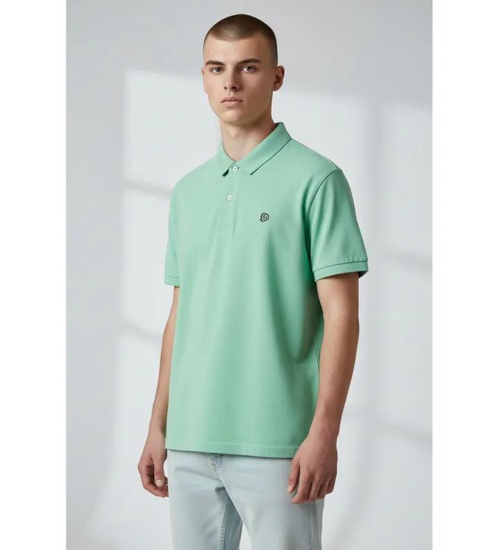 Superdry para hombre. M1110451A Polo Vintage Destroy verde (L), Casual, Algodón, Manga corta