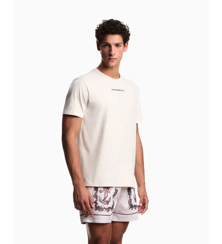 Emporio Armani para hombre. EM000574_AF20435 Camiseta Color beige (L), Casual, Algodón, Manga corta