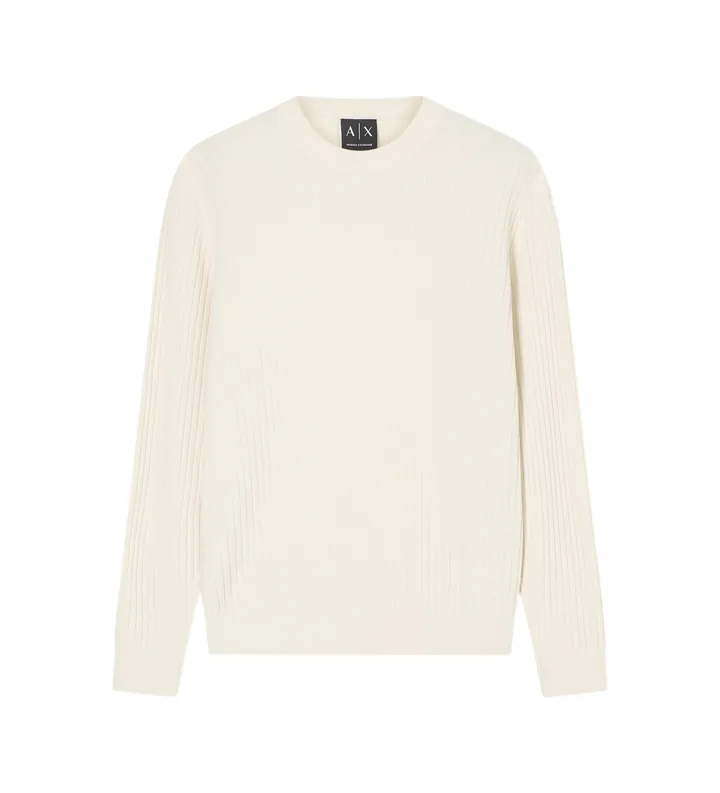 A|X Armani Exchange para hombre. XM002161AF20139U1074 Jersey Crewneck beige (L), Casual, Algodón, Manga larga