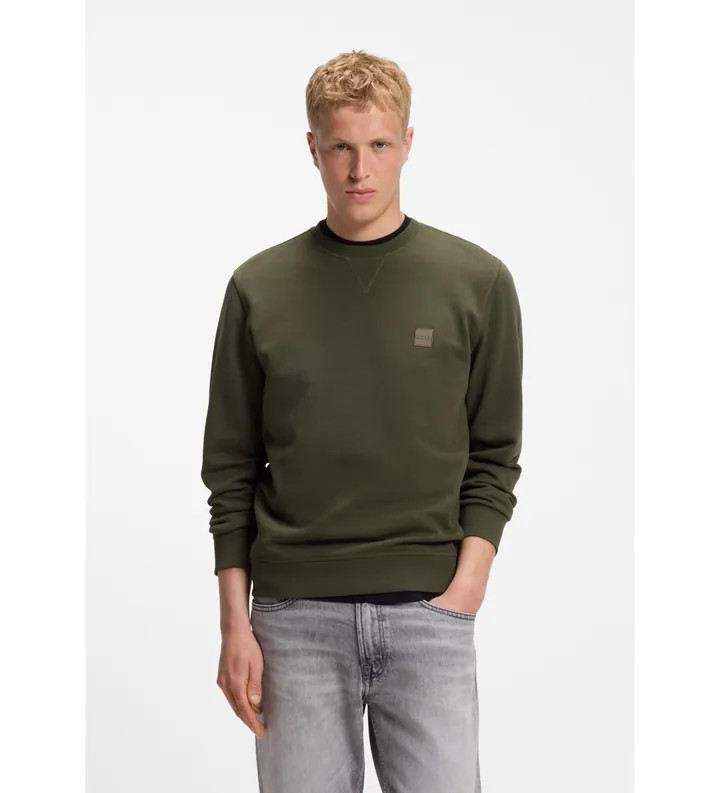 BOSS para hombre. 50509323 Sudadera Westart verde (L), Casual, Algodón