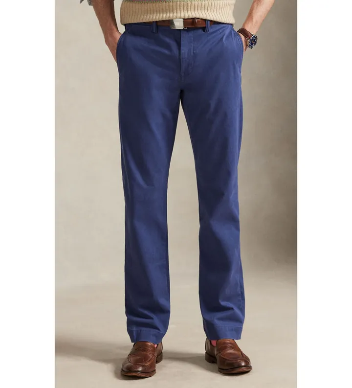 Polo Ralph Lauren para hombre. 710690138073 Pantalón chino Bedford Straight Fit azul (31/32), Casual, Algodón, Marino