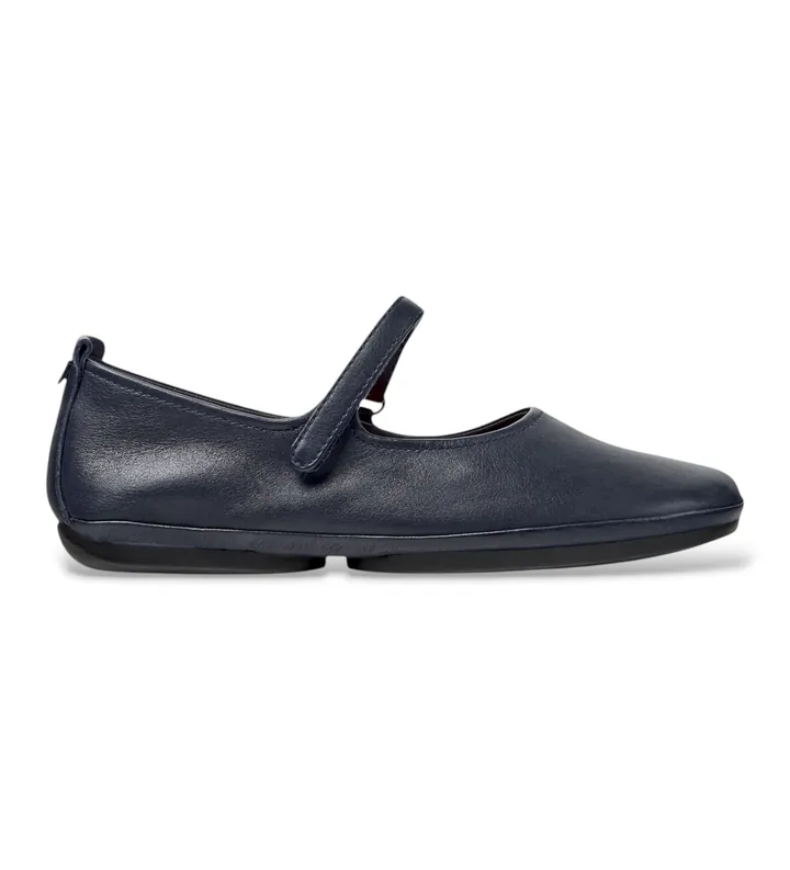 Camper para mujer. K201365-039 Bailarinas de piel Right Nina azul (35), Plano, Velcro, Casual