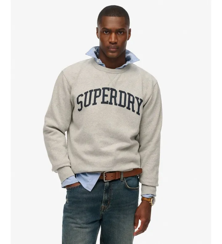 Superdry para hombre. M2014090A Sudadera Athletic Essential gris (L), Casual, Algodón