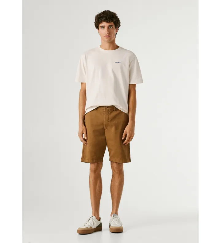 Pepe Jeans para hombre. PM8000034 Short Regular Chino marrón (36), Casual, Algodón