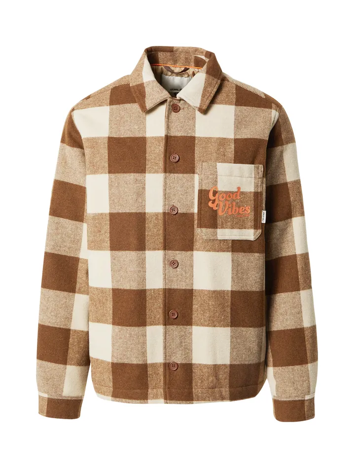 BLEND Chaqueta de entretiempo  crema / marrón / marrón moteado / naranja
