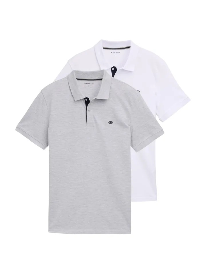 TOM TAILOR Camiseta  navy / gris claro / blanco