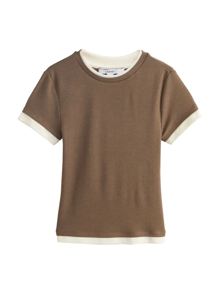 Next Camiseta crema / marrón