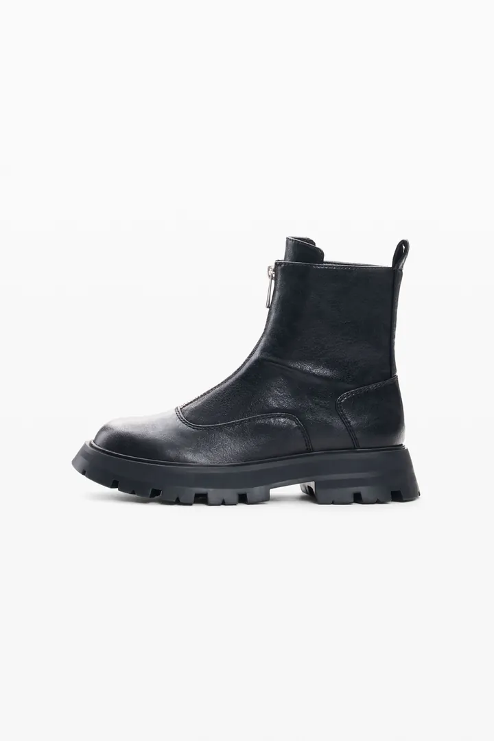 Desigual, Botas Tacón Efecto Piel, Mujer, Poliuretano, Negro, 36