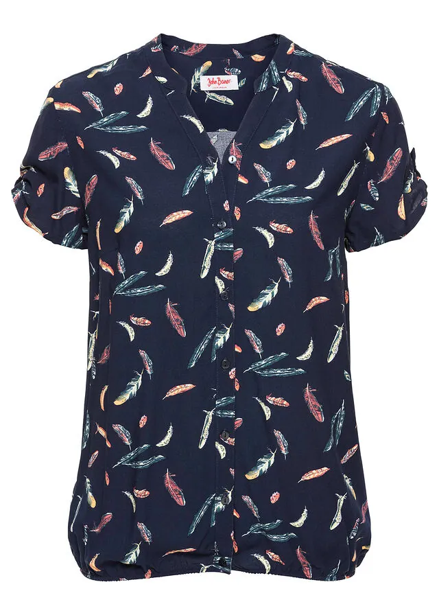 Blusa de viscosa fluida con manga corta