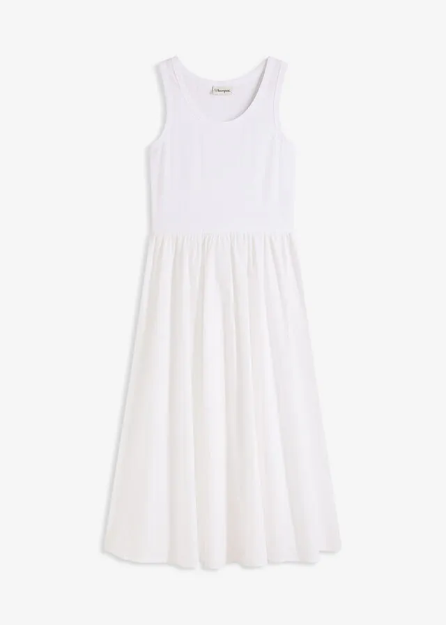 Vestido de punto en mezcla de materiales