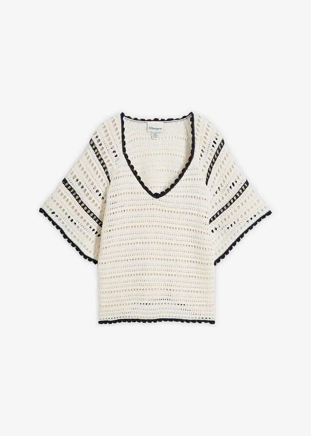 Jersey de punto de punto con contenido de lino