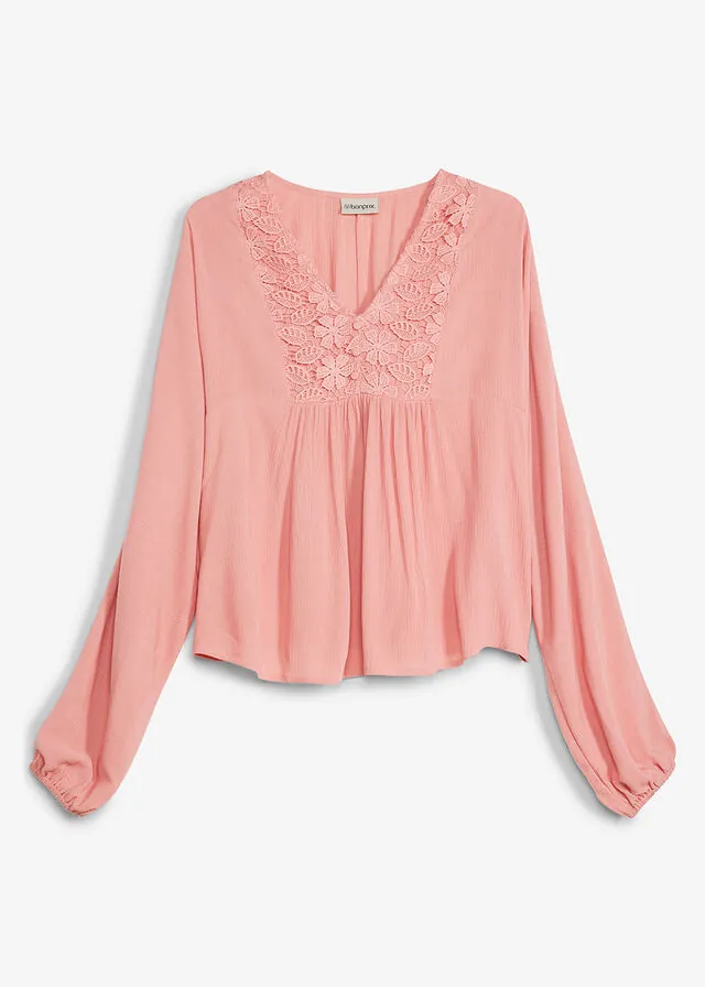 Blusa tipo túnica de viscosa fina