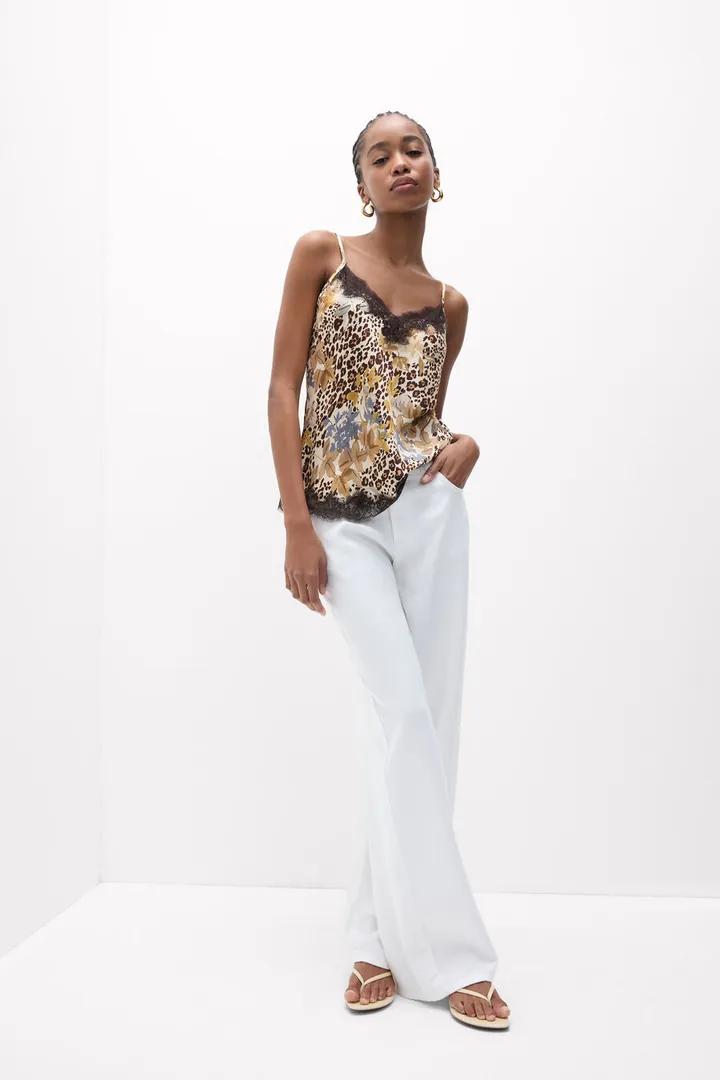 Intimissimi Top de Raso de Viscosa Estampado Animal Simply Iconic Mujer Impreso Tamaño L