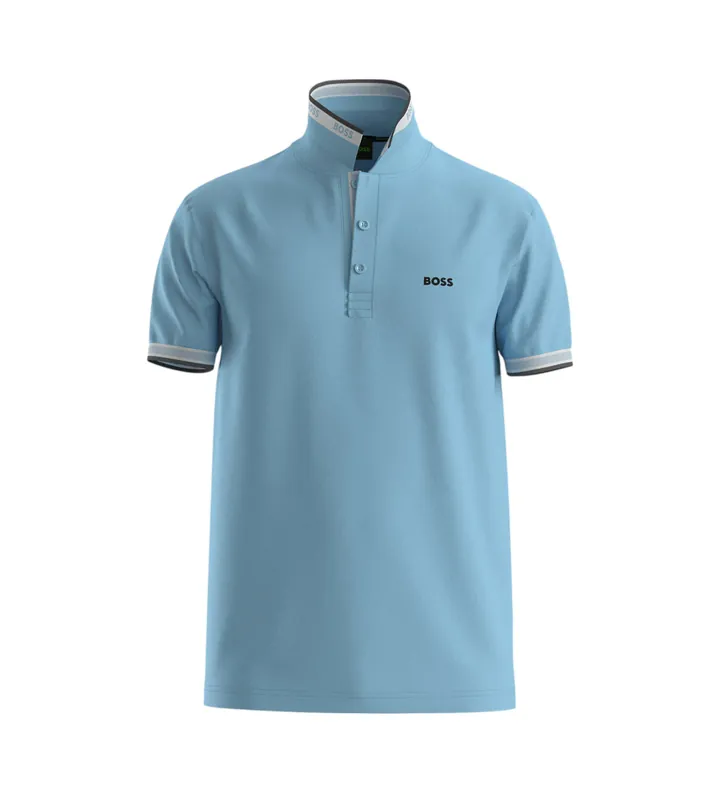 BOSS para hombre. 50469055 Polo Essential azul (L), Casual, Algodón, Manga corta