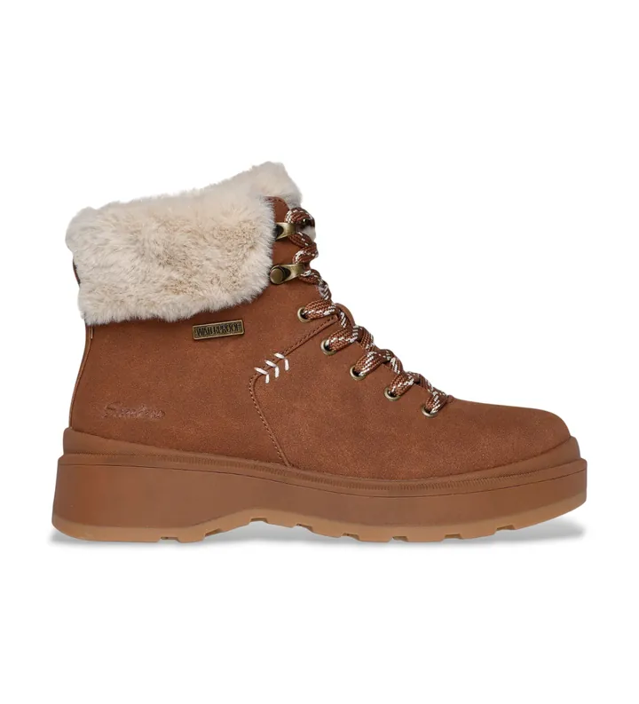 Skechers para mujer. 168087 Botines Park City marrón (39), Plano, 1 a 3cm, Cremallera, Casual