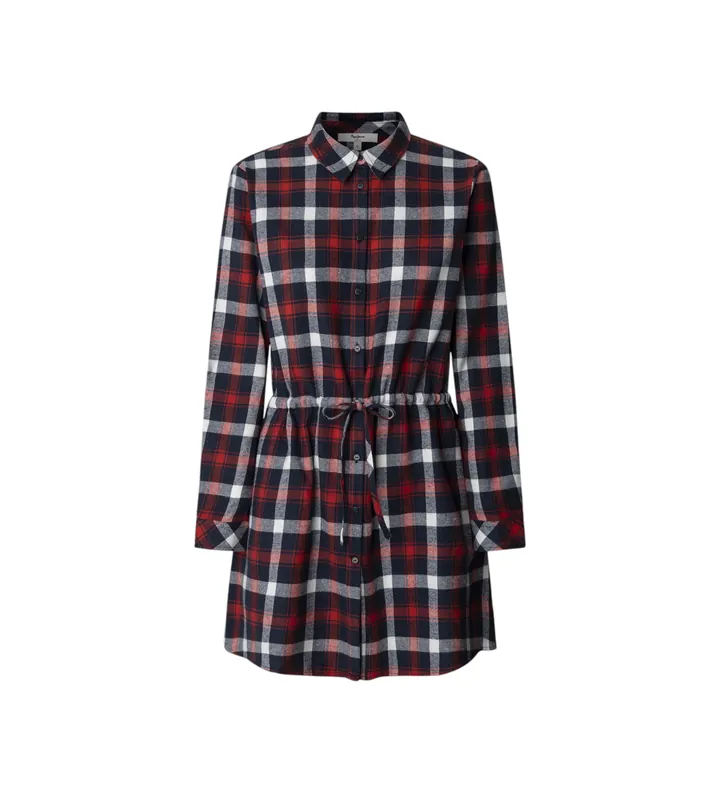 Pepe Jeans para mujer. PL9537750 Vestido Marina rojo (L), Casual, Algodón, Manga larga
