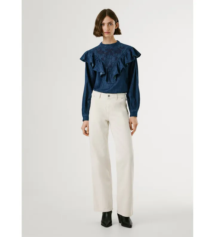 Pepe Jeans para mujer. PL2050611C1 Jeans Loose Hazel blanco (27/30), Casual, Algodón, Denim