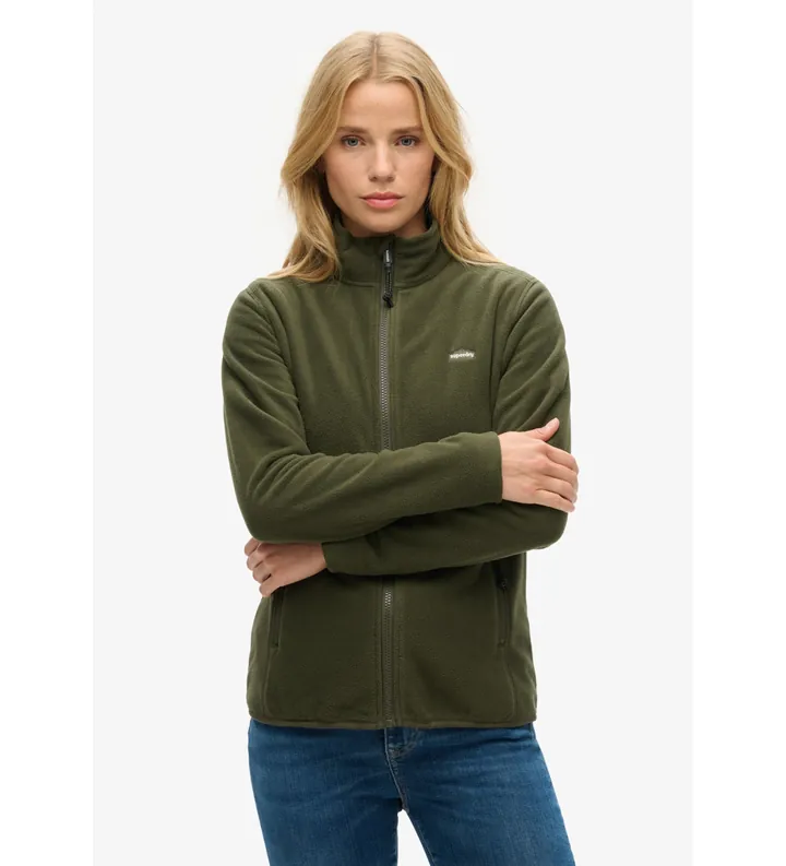 Superdry para mujer. W2012375A Polar Fleece verde (M), Casual, Poliéster