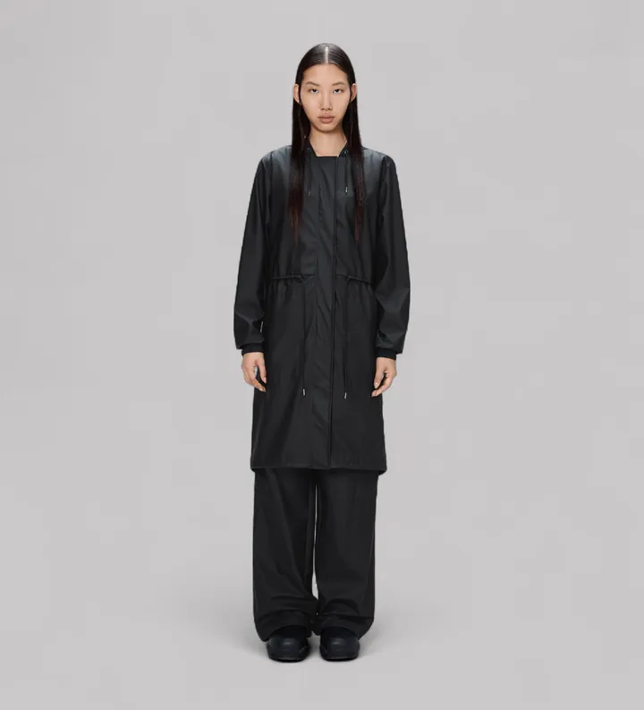 Rains para mujer. 18550 Parka String negro (L), Casual, Poliéster