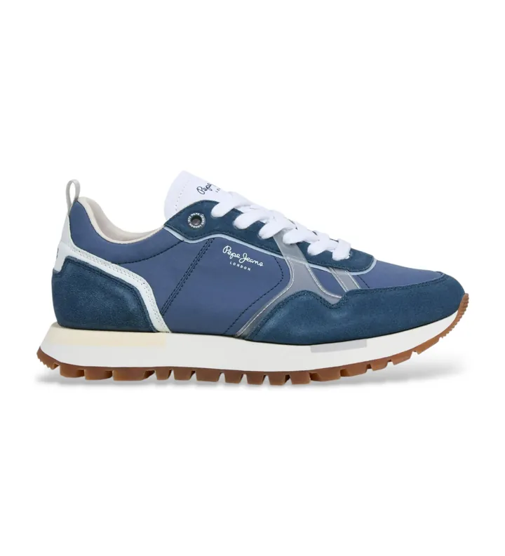 Pepe Jeans para hombre. PMS400035 Zapatillas Ari Road azul (41), Tela, Plano, Cordones, Casual