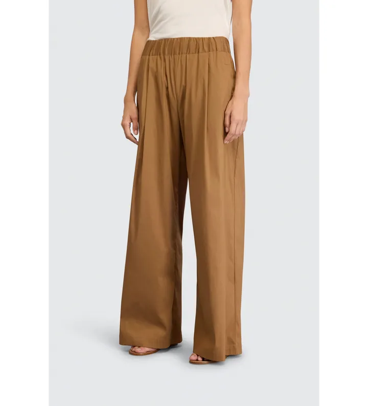 Semicouture para mujer. S6SK38 Pantalón Rowena marrón (40), Casual, Algodón