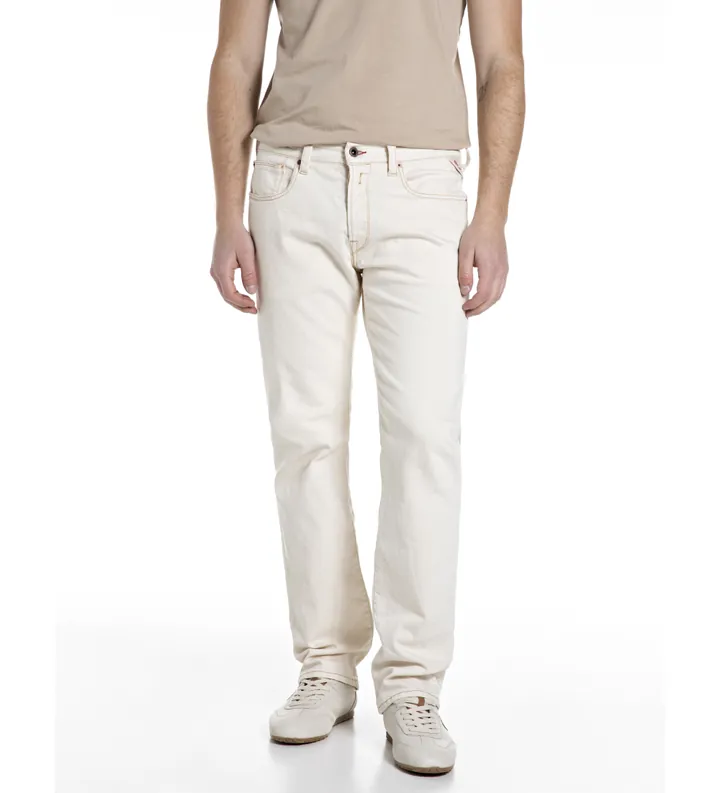 Replay para hombre. M1039R.000.8440585 Pantalón denim blanco (31/32), Casual, Algodón