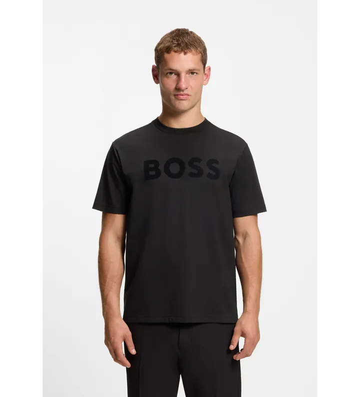 BOSS para hombre. 50553636 Camiseta Iconic Logo negro (L), Casual, Algodón, Manga corta