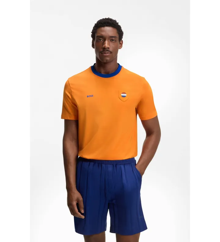 BOSS para hombre. 50562134 Camiseta Lux naranja (L), Casual, Algodón, Manga corta