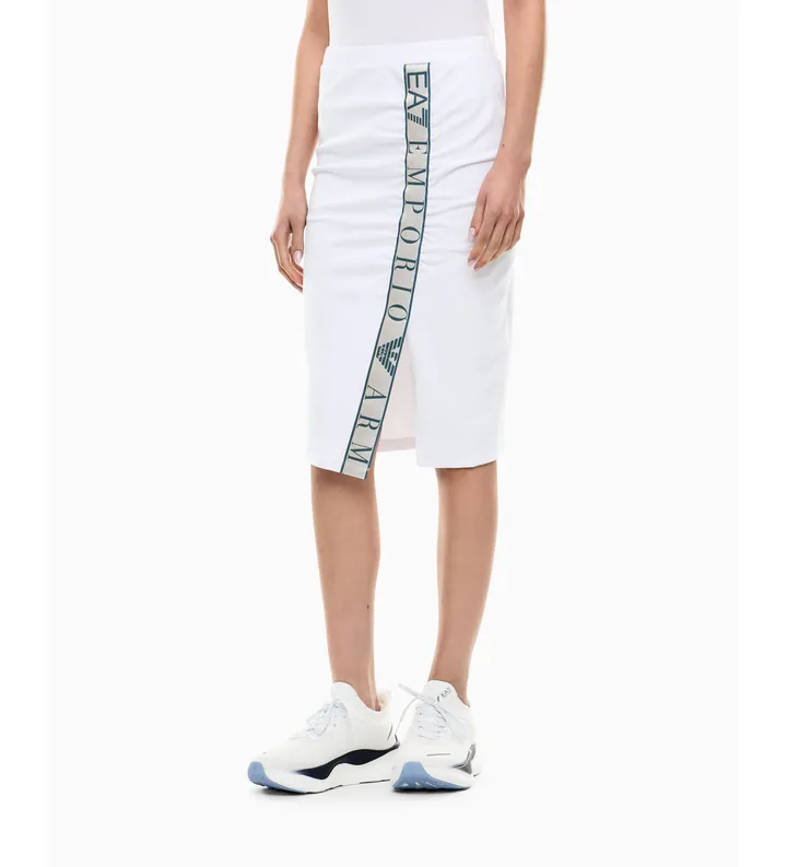 EA7 para mujer. 7W001156_AF12501 Falda Natural Ventus blanco (L), Casual, Poliéster Reciclado