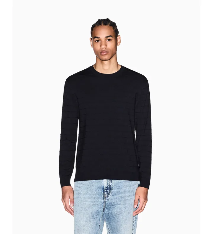 A|X Armani Exchange para hombre. XM002435AF10454FB430 Jersey Technical (3XL), Casual, Clásico, Viscosa, Marino