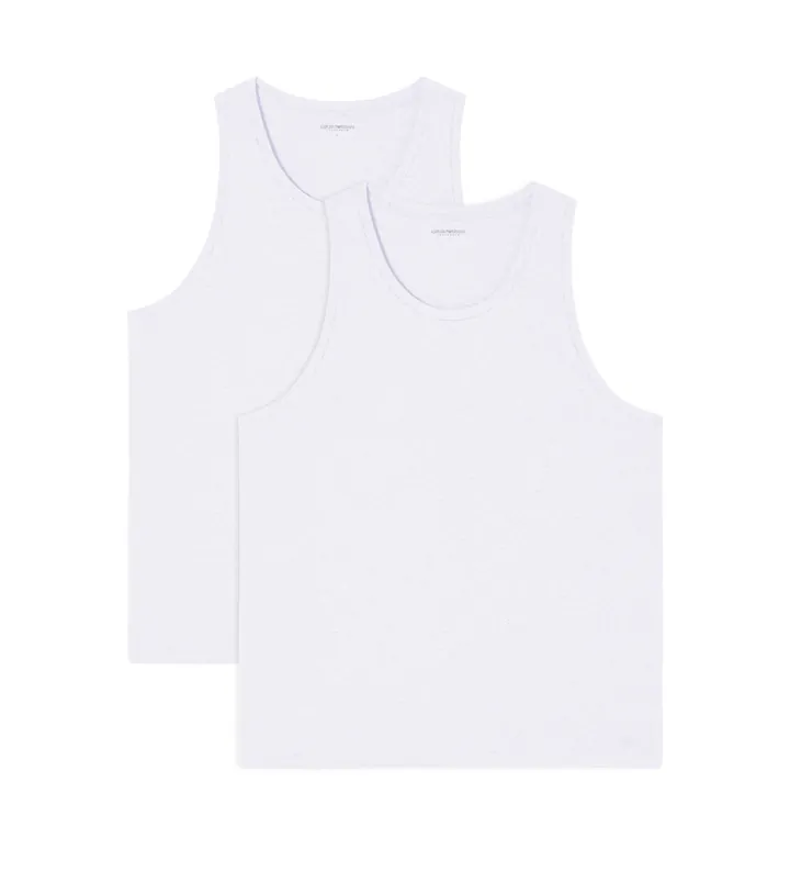 Emporio Armani para hombre. EM005315_AF24322 Set 2 Camisetas blanco (L), Homewear, Algodón, Sin mangas / Tirantes