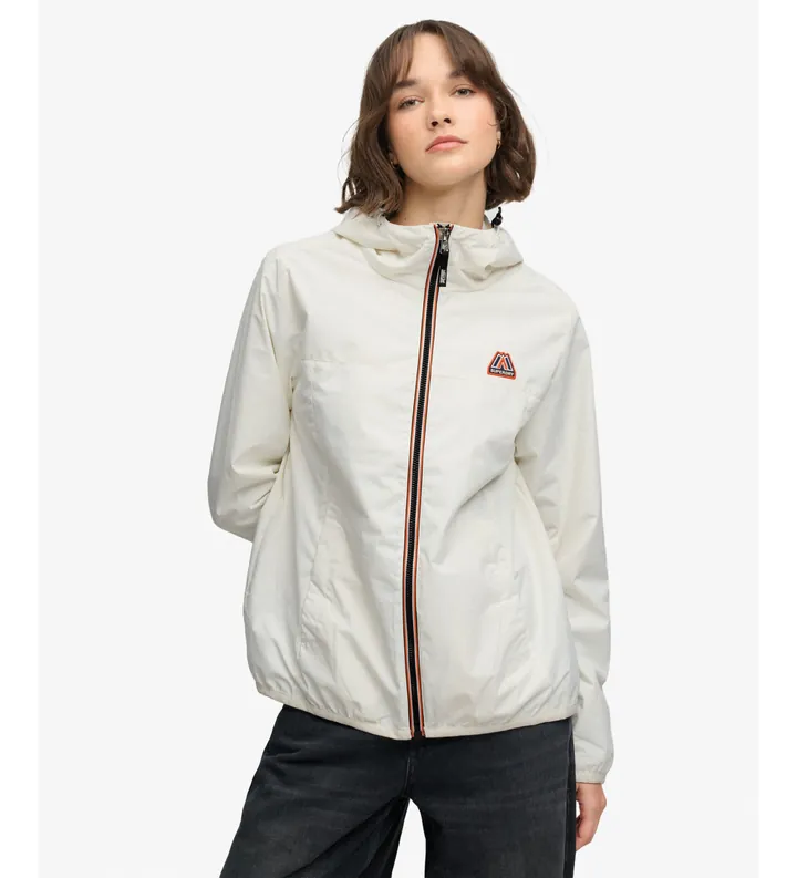 Superdry para mujer. W5012075A Chaqueta Cortavientos Essential TRI blanco roto (L), Casual, Poliéster Reciclado