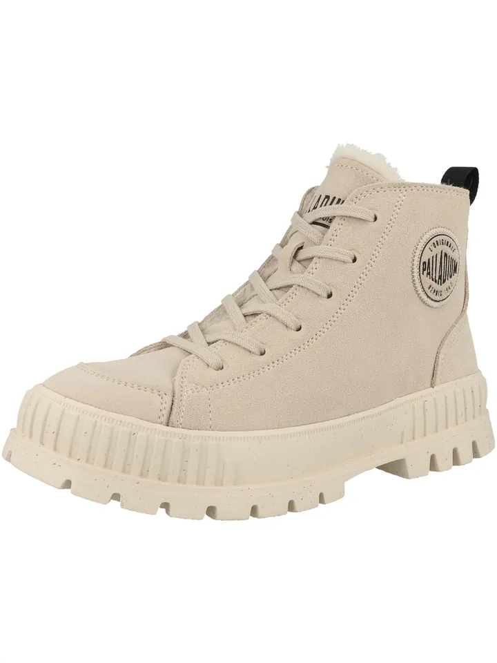 Palladium Botines con cordones 'Pallashock' beige claro / negro