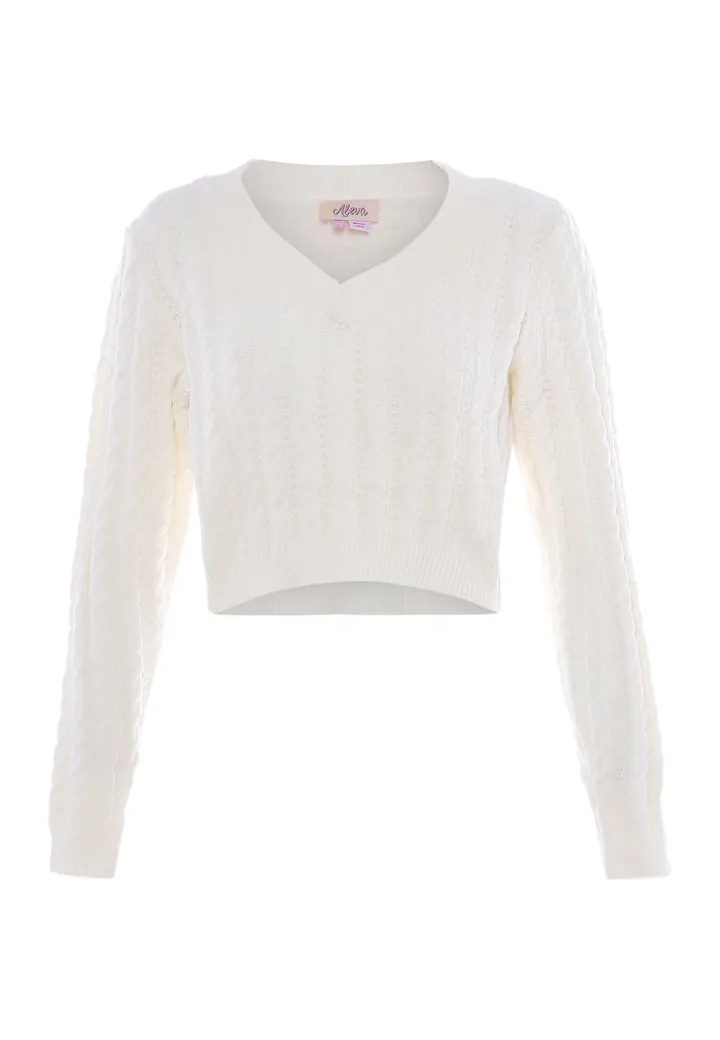 aleva Jersey blanco lana