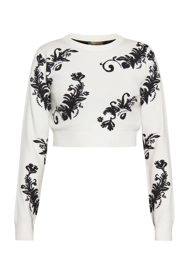 ebeeza Jersey negro / blanco lana