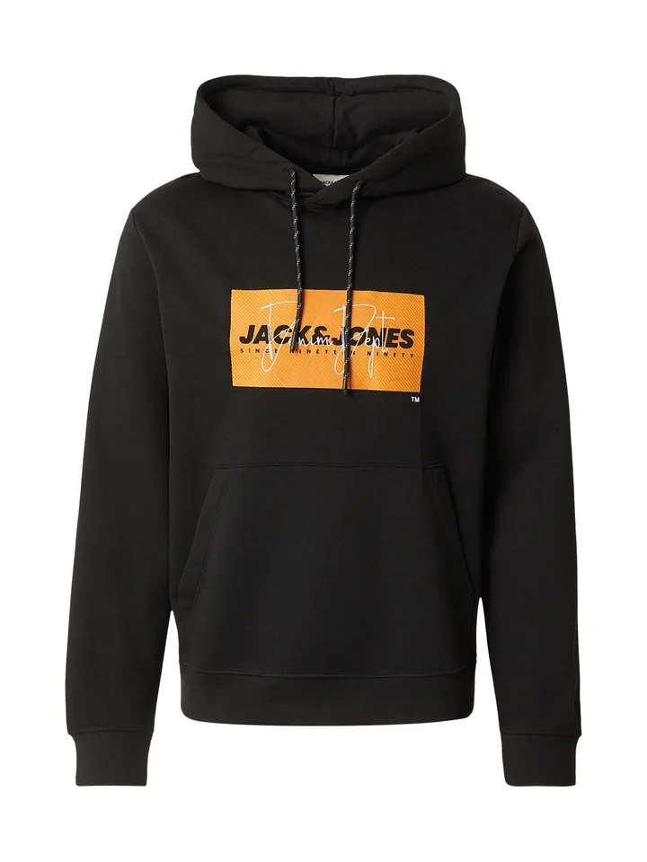 JACK & JONES Sudadera 'JJCOLE' naranja / negro / blanco