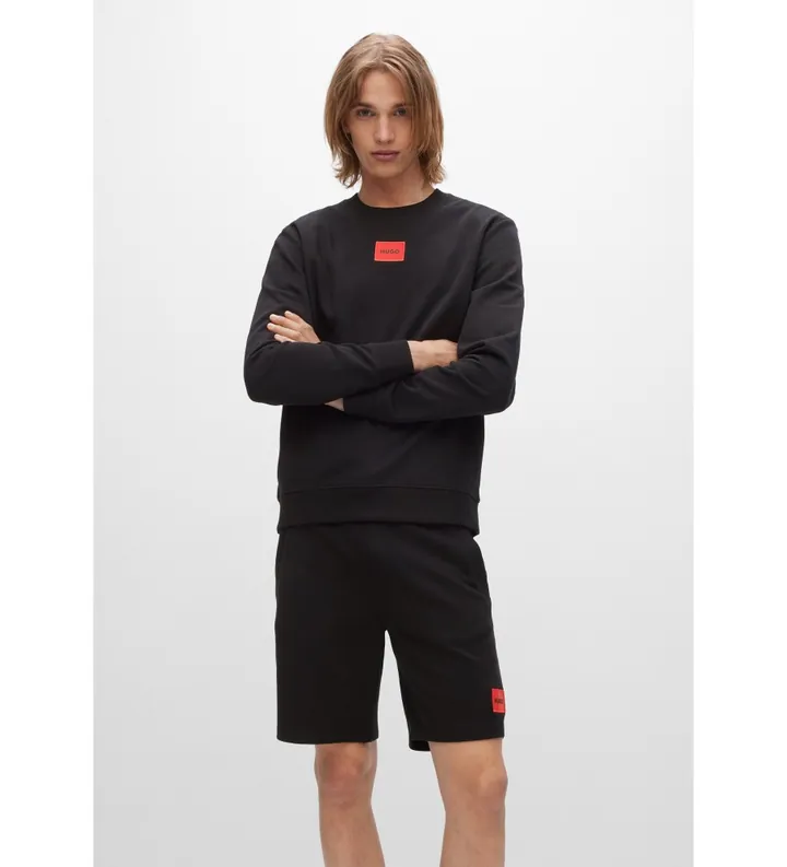 HUGO para hombre. 50447964 Sudadera Diragol negro (L), Casual, Algodón, Manga larga, Sostenible