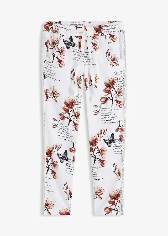 Pantalón de sarga en mezcla de algodón elástico