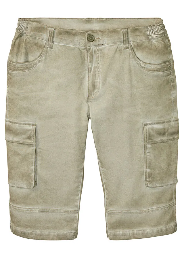 Bermudas elásticas tipo cargo con corte cómodo y regular
