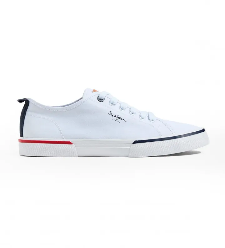 Pepe Jeans para hombre. PMS30811 Zapatillas Kenton Smart 22 blanco (44), Tela, Plano, Cordones, Casual, Sostenible