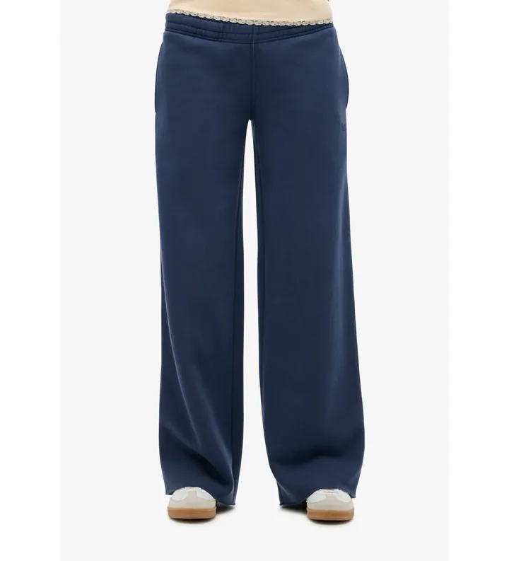 Superdry para mujer. W7010931A Pantalón Jogger Recto Con Efecto Lavado marino (L), Casual, Deportivo, Algodón, Multideporte