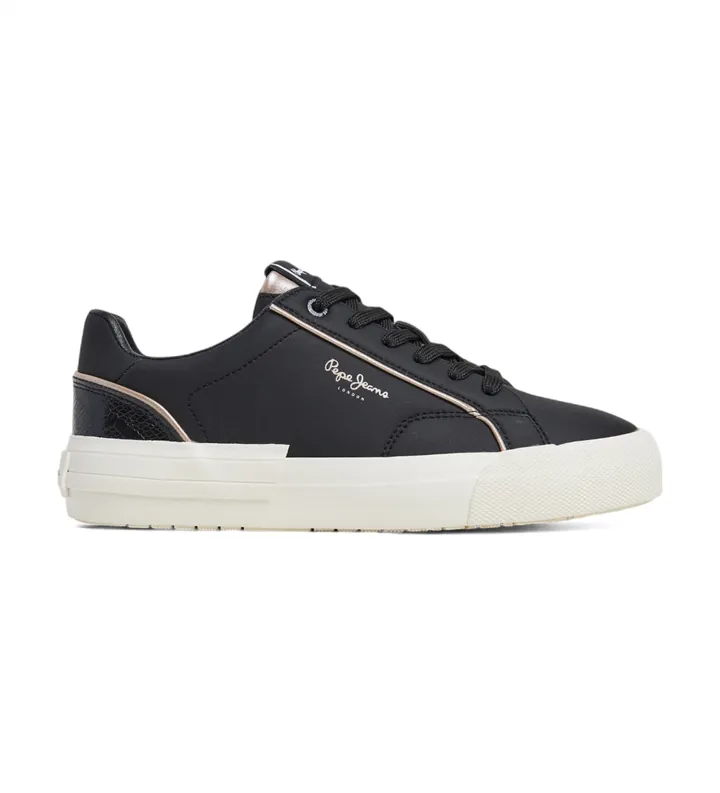 Pepe Jeans para mujer. PLS31580 Zapatillas Allen Twin negro (36), Plano, Cordones, Casual