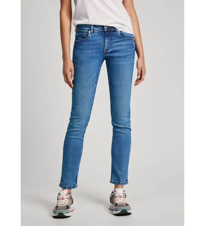 Pepe Jeans para mujer. PL204737HV8 Jeans Slim Lw azul (26/34), Casual, Algodón, Denim, Sostenible