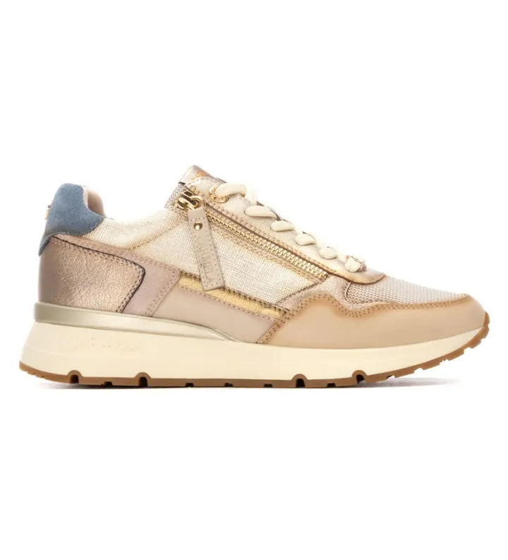 Carmela para mujer. 16251703-BEIGE Zapatillas de Piel 162517 marrón (36), Plano, Cremallera, Casual