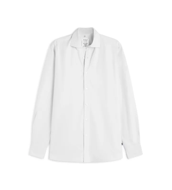 ECOALF para hombre. MCMGASRALFRE0712W24-000 Camisa Alfredo blanco (XXL), Casual, Manga larga, Algodón Orgánico, Sostenible