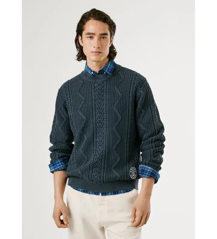 Pepe Jeans para hombre. PM7000001 Jersey Perry marino (L), Casual, Algodón
